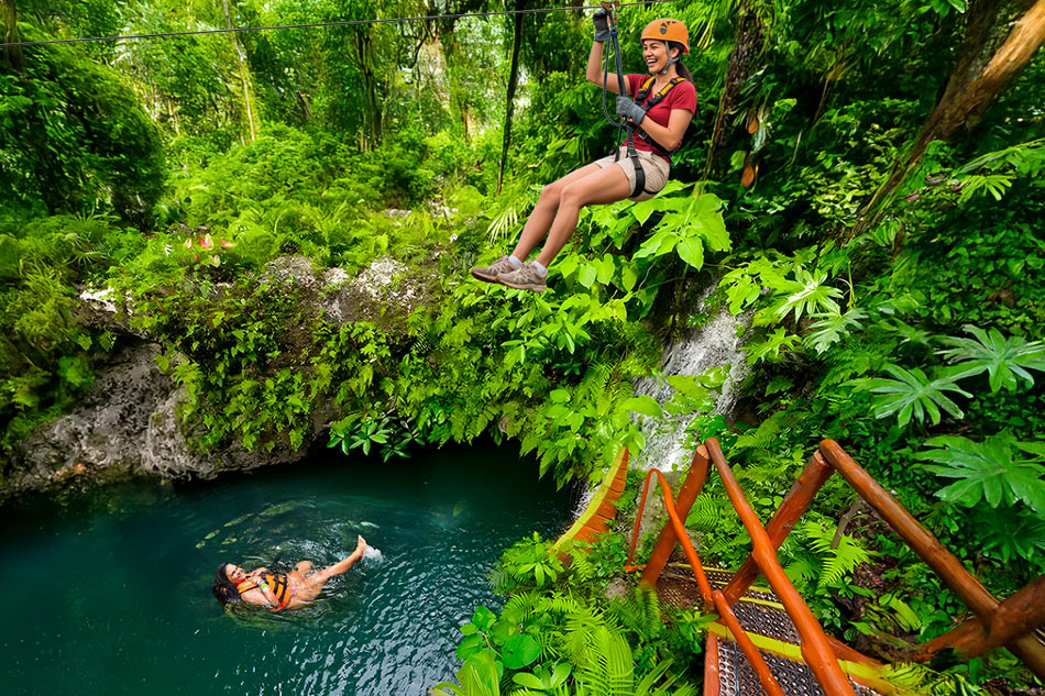 Cenote Adventuring: Zipline, Double Cenote with Snorkeling and Tequila Tasting + Transportation